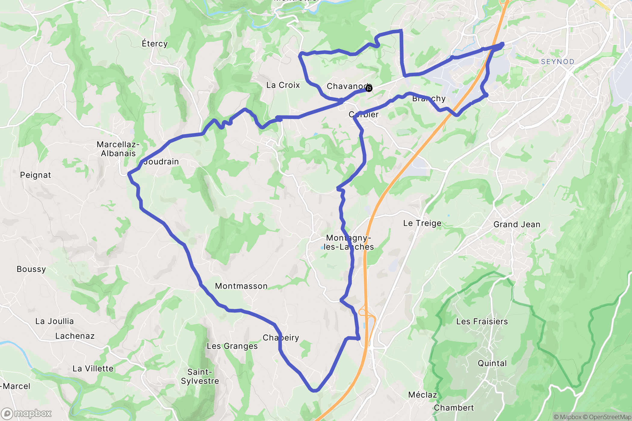 Chavanod : carte du parcours de randonnée - France
