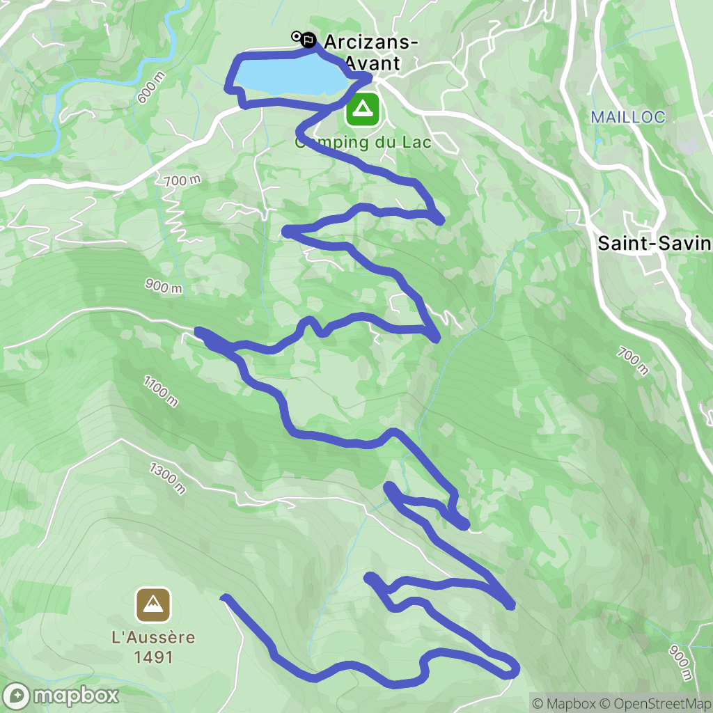 Arcizans-Avant : carte du parcours de randonnée - France