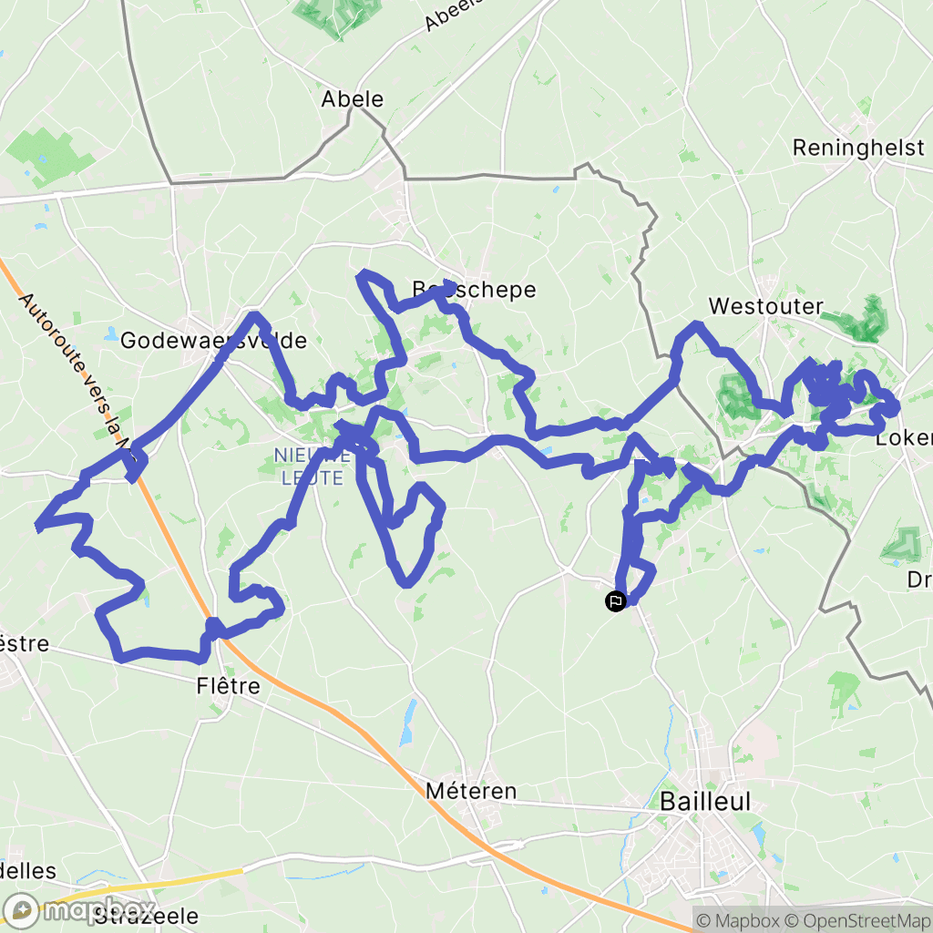 Saint-Jans-Cappel : carte du parcours de randonnée - France