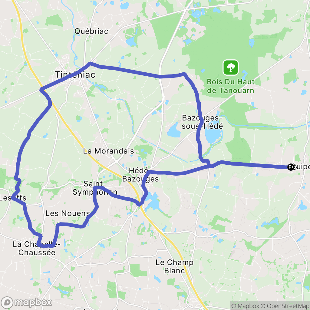 Guipel : carte du parcours de randonnée - France