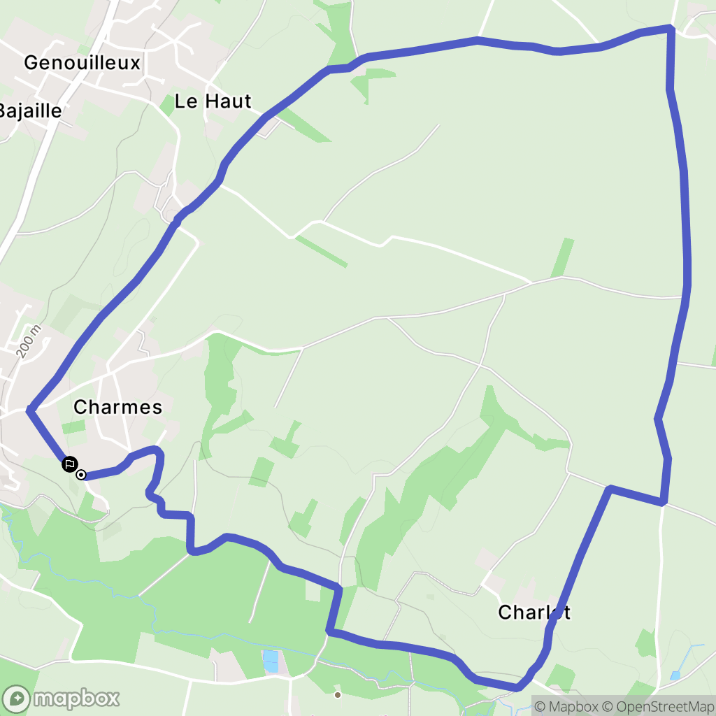 Guéreins : carte du parcours de randonnée - France
