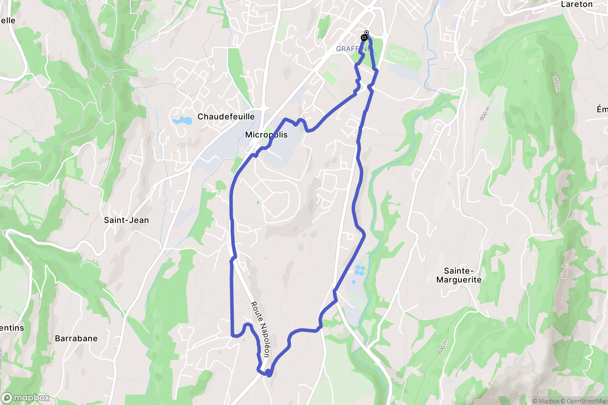 Gap : carte du parcours de randonnée - France