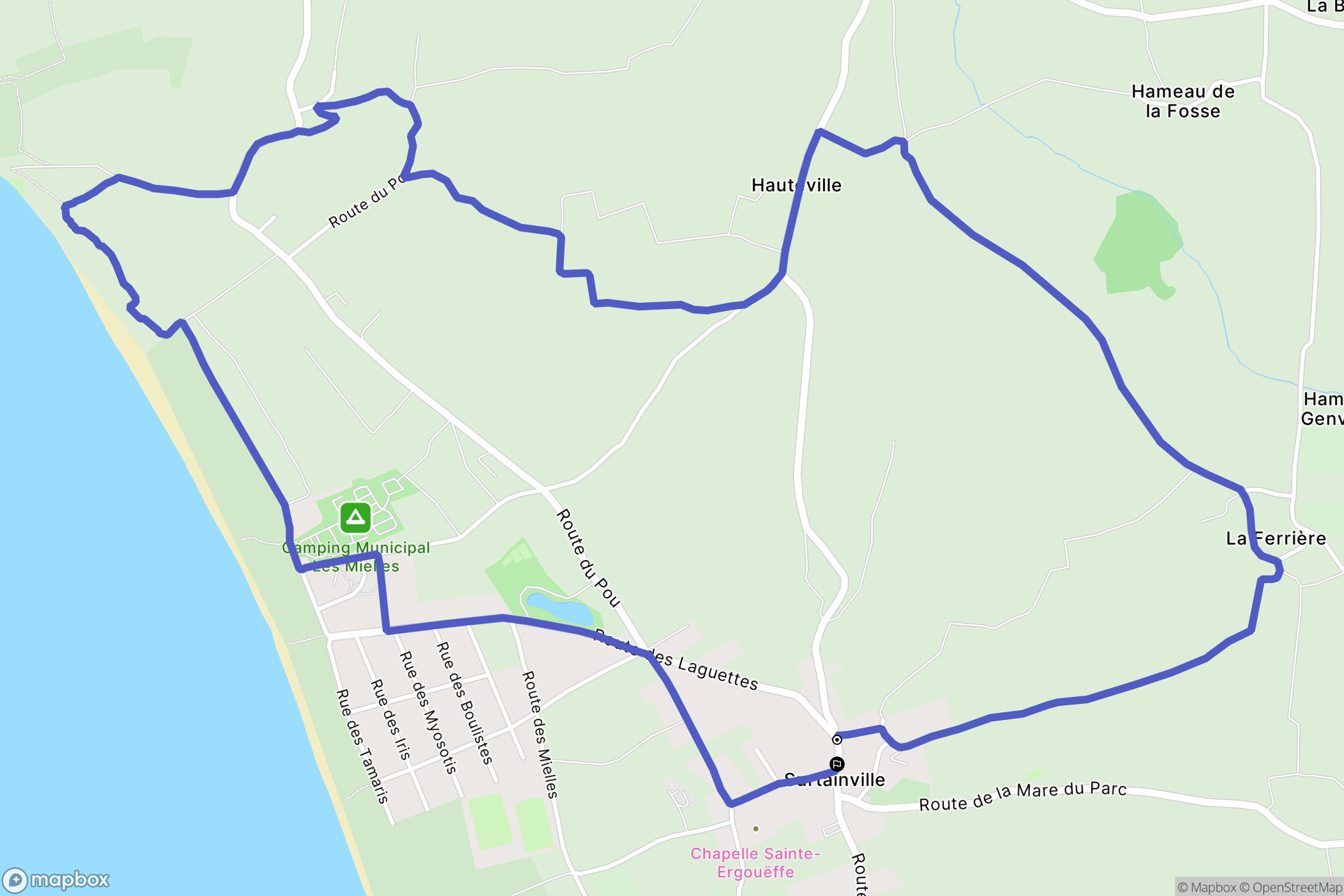 Surtainville : carte du parcours de randonnée - France