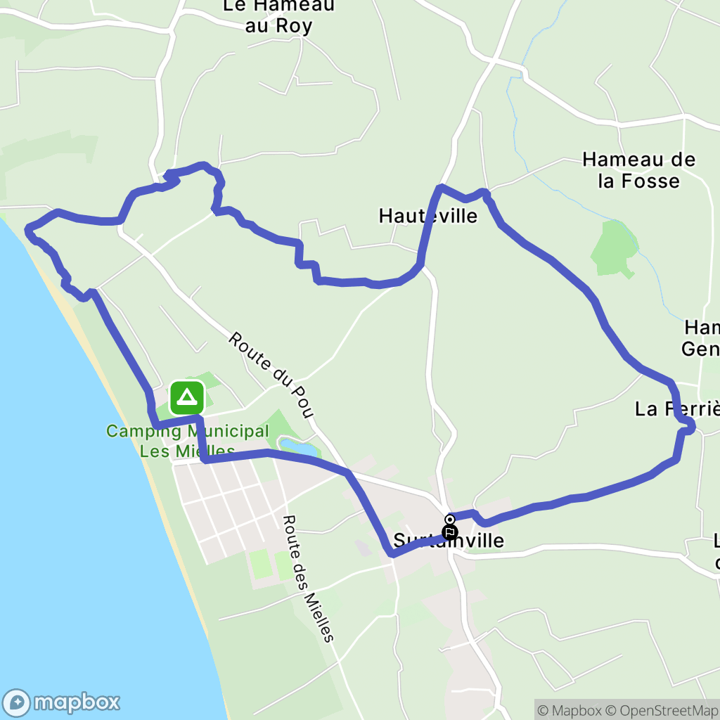 Surtainville : carte du parcours de randonnée - France