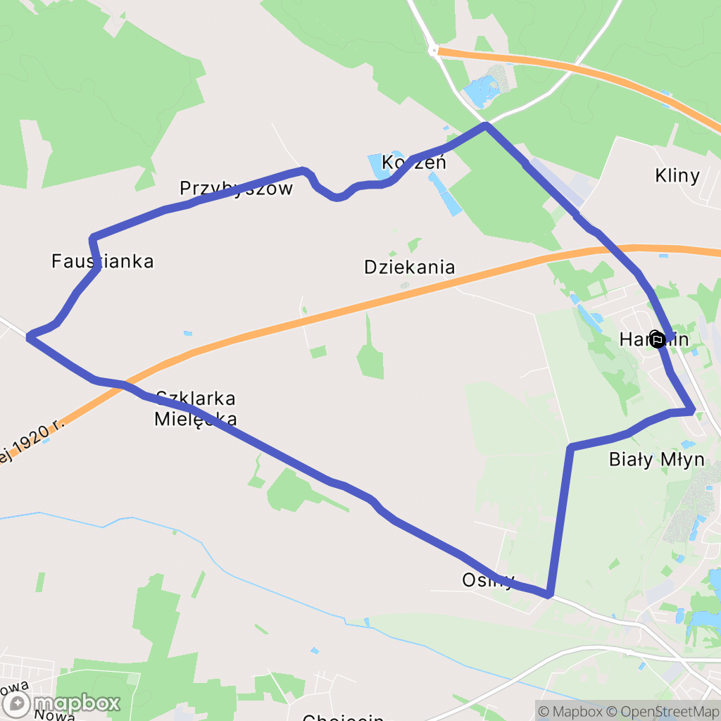 Hanulin: mapa trasy - Poland