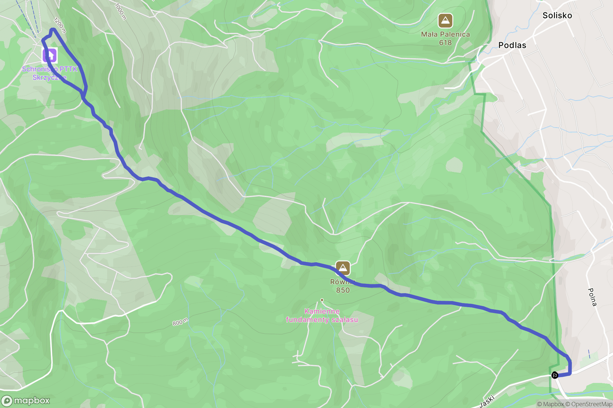 Lipowa: mapa trasy - Poland