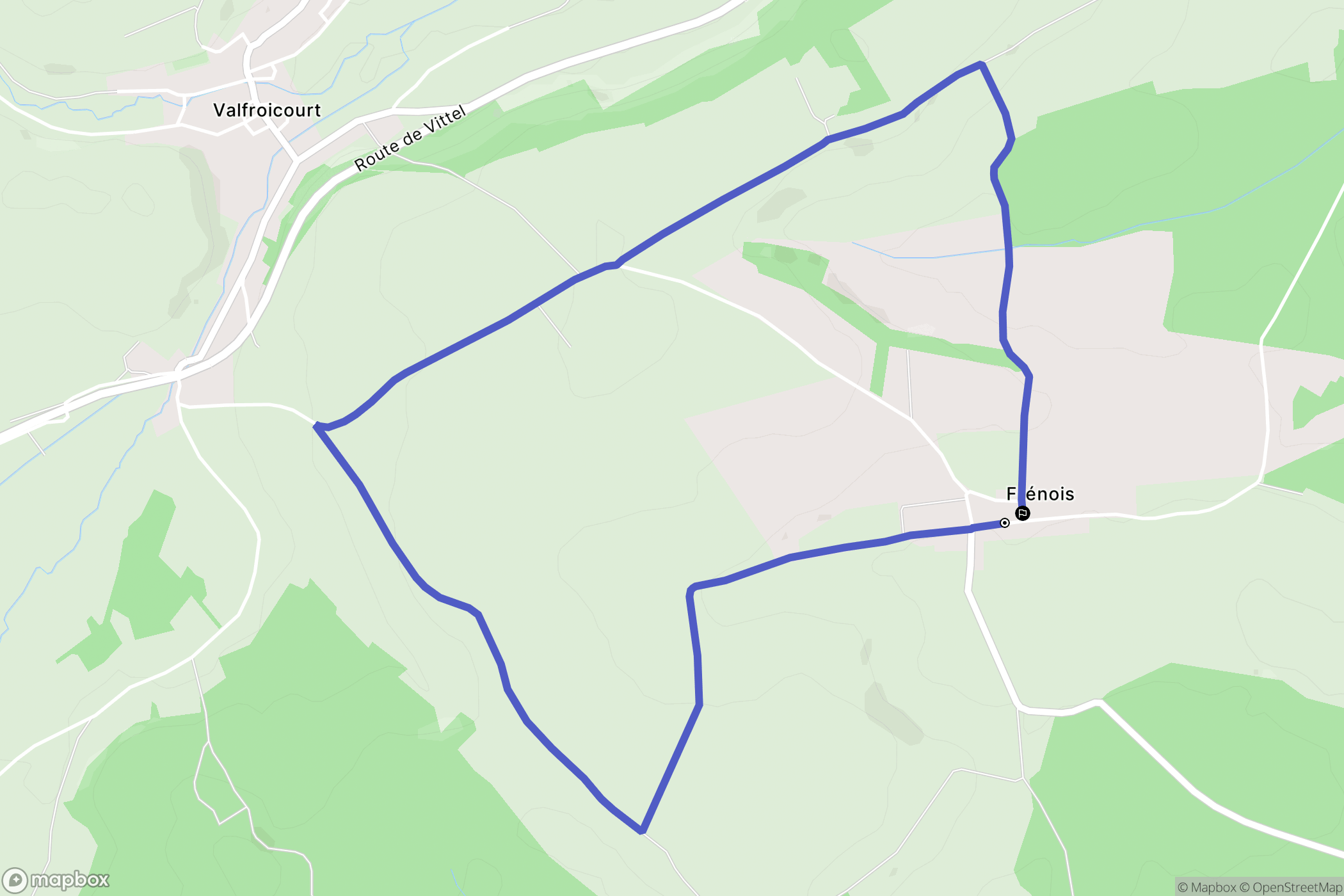 Frénois : carte du parcours de randonnée - France