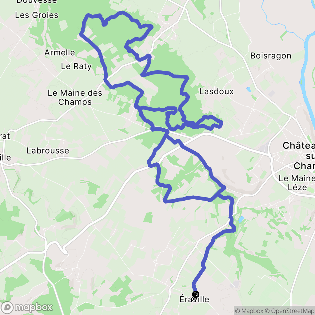 Bellevigne : carte du parcours de randonnée - France
