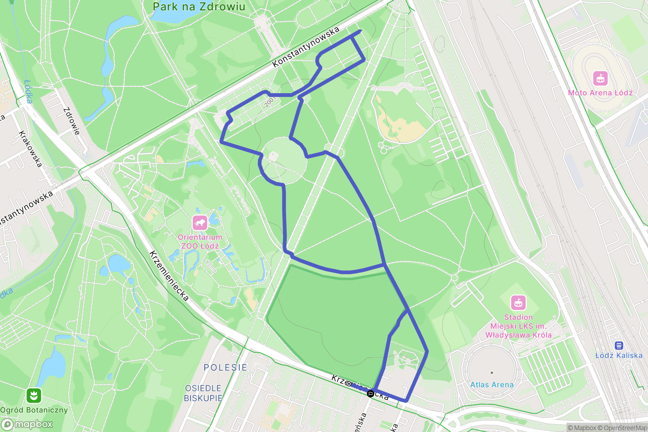 Łódź: mapa trasy - Poland