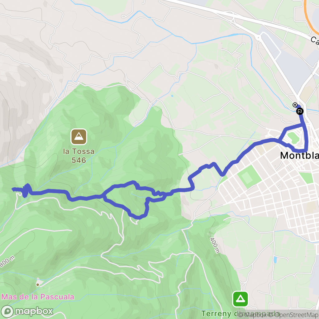 Montblanc : carte du parcours de randonnée - Spain