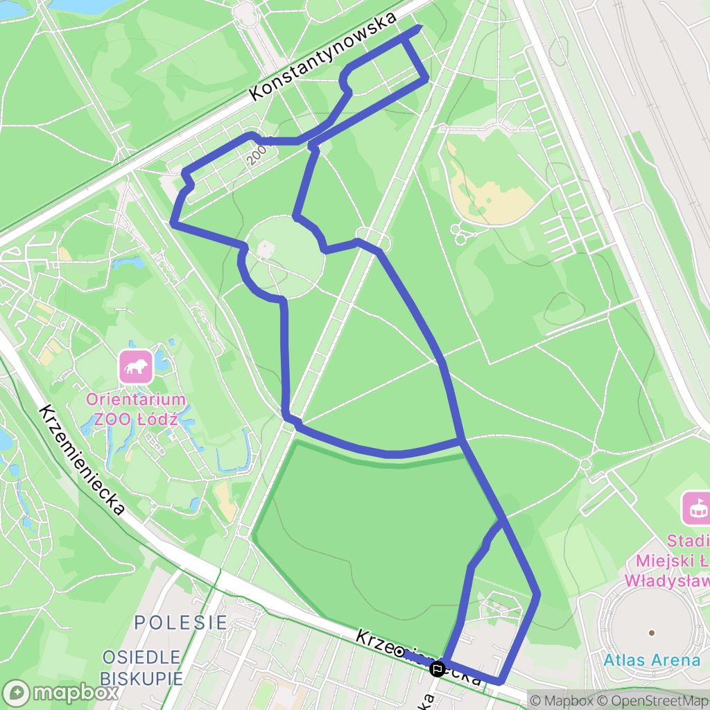 Łódź: mapa trasy - Poland
