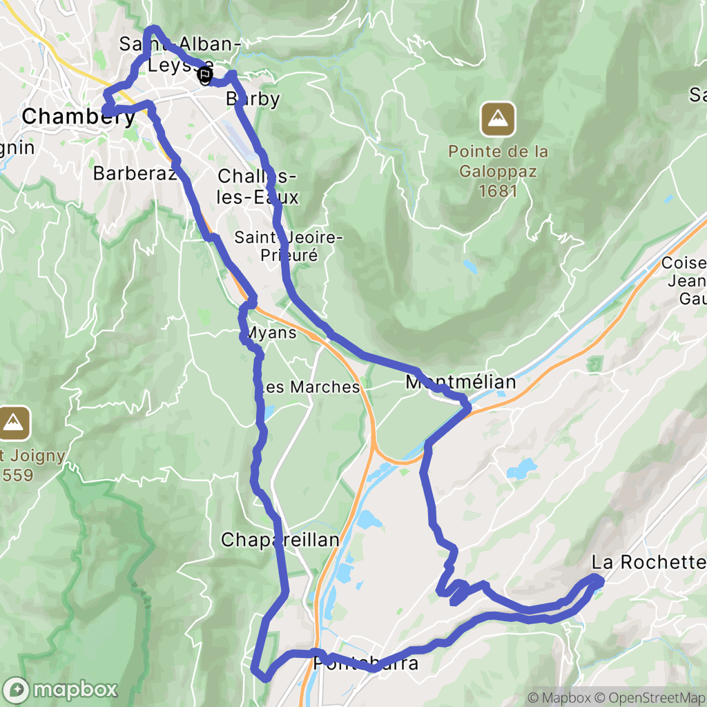 Saint-Alban-Leysse : carte du parcours de randonnée - France