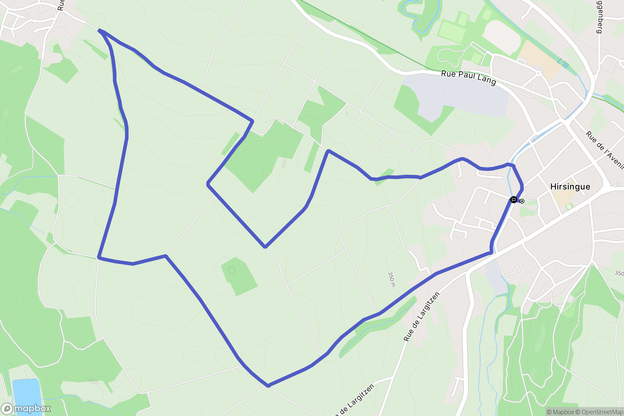 Hirsingue : carte du parcours de randonnée - France