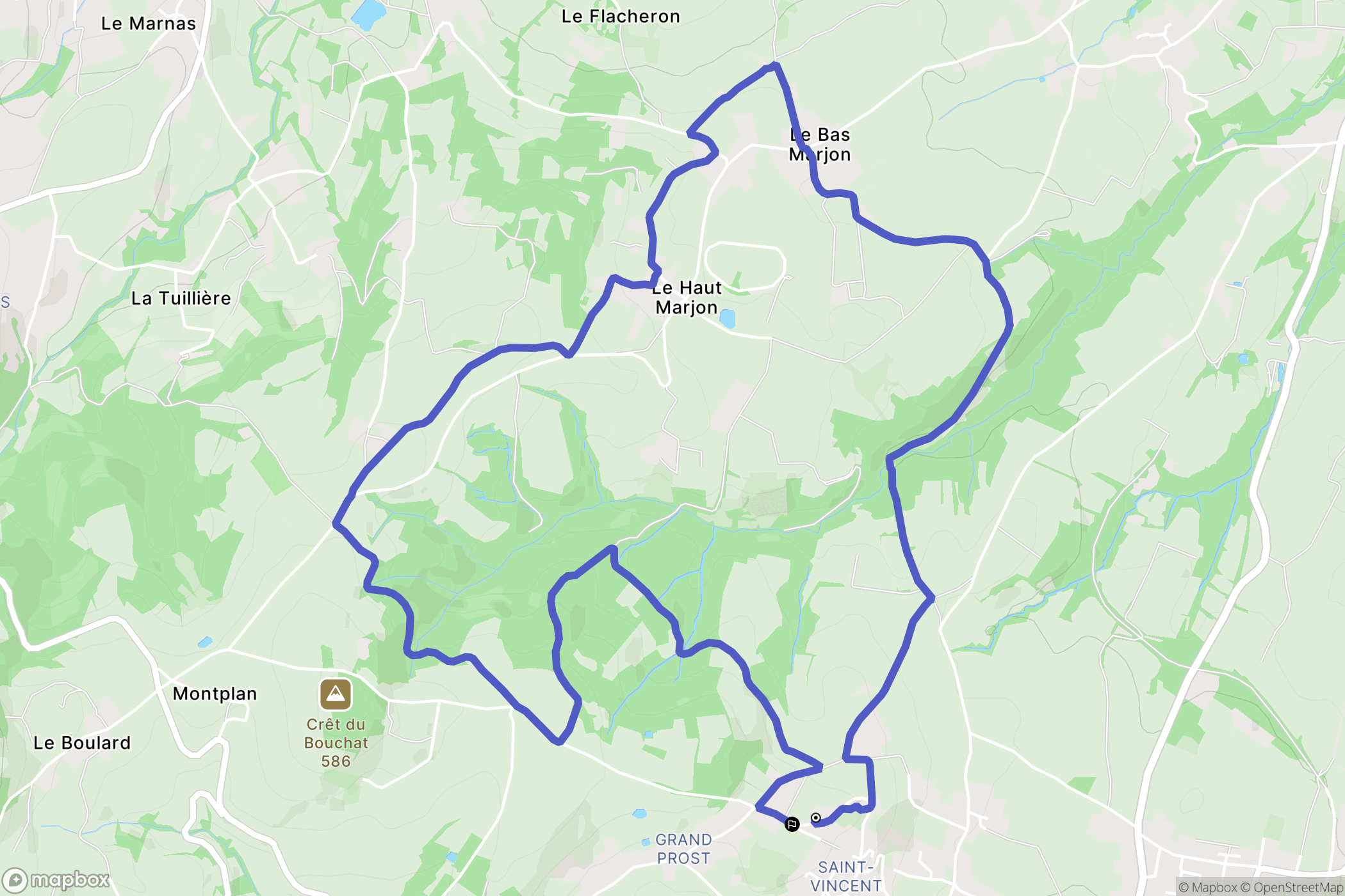 Saint-Laurent-d'Agny : carte du parcours de randonnée - France