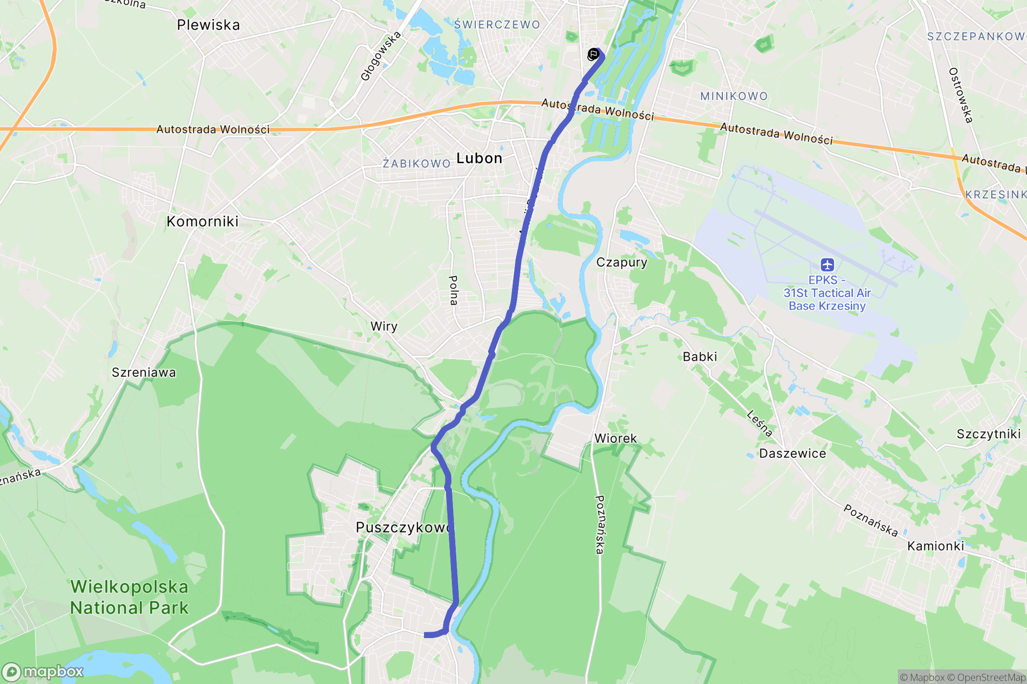 Poznań: mapa trasy - Poland