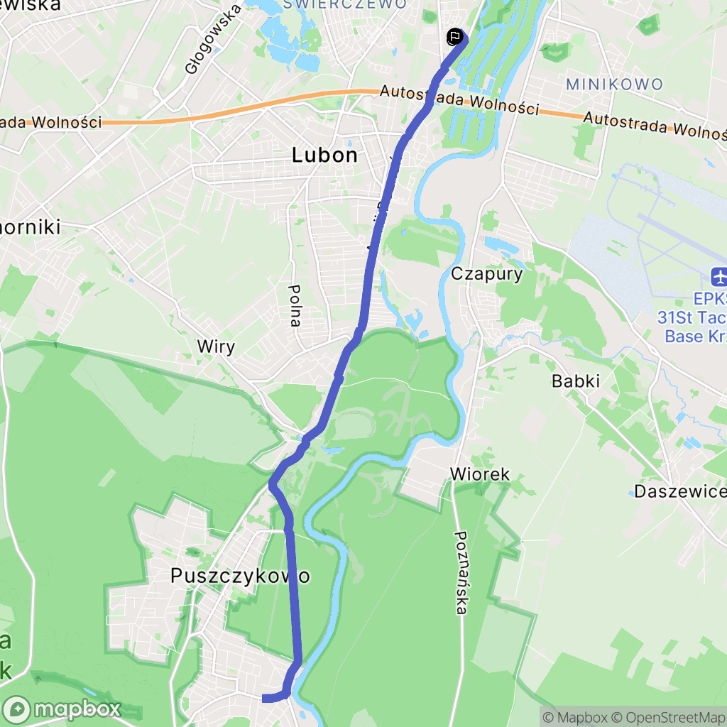 Poznań: mapa trasy - Poland