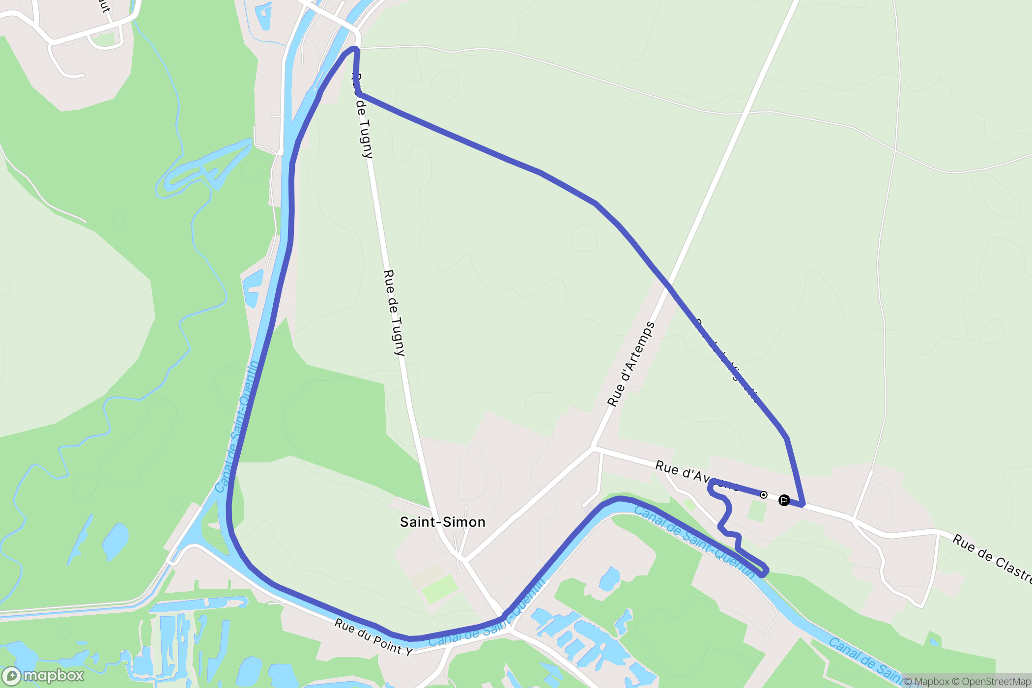Saint-Simon : carte du parcours de randonnée - France