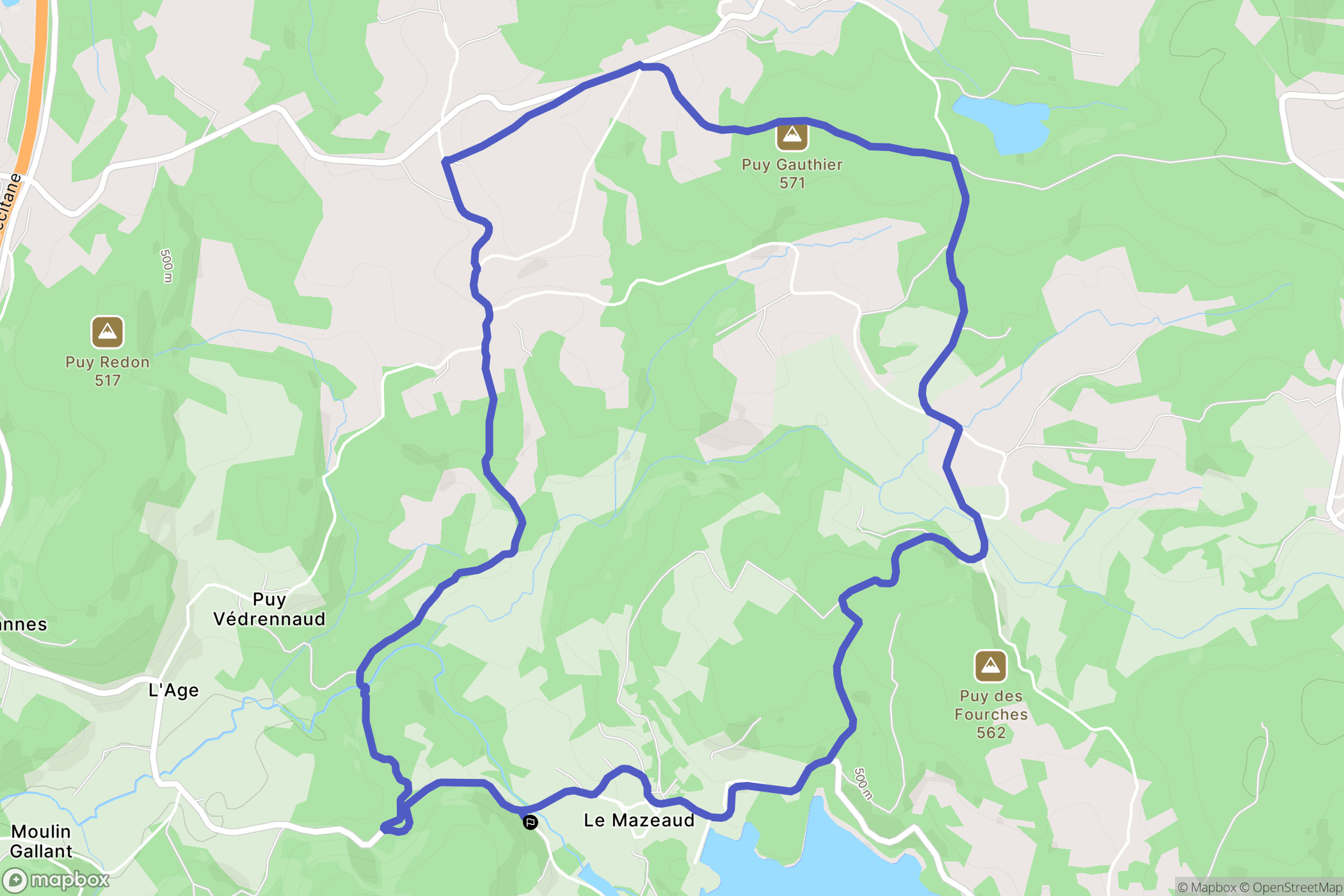 Saint-Léger-la-Montagne : carte du parcours de randonnée - France