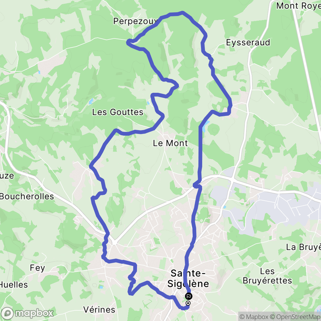 Sainte-Sigolène : carte du parcours de randonnée - France