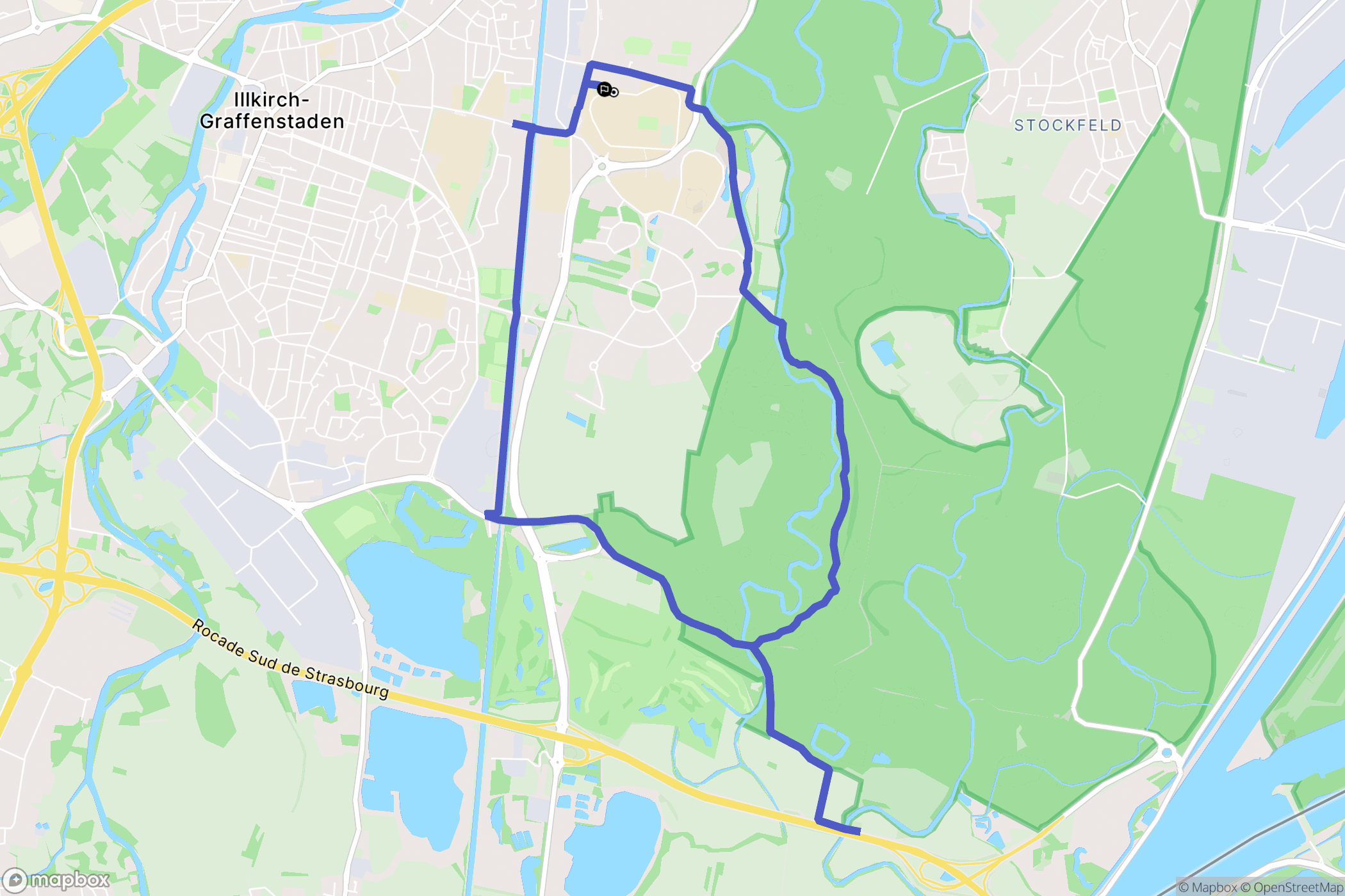 Illkirch-Graffenstaden : carte du parcours de randonnée - France