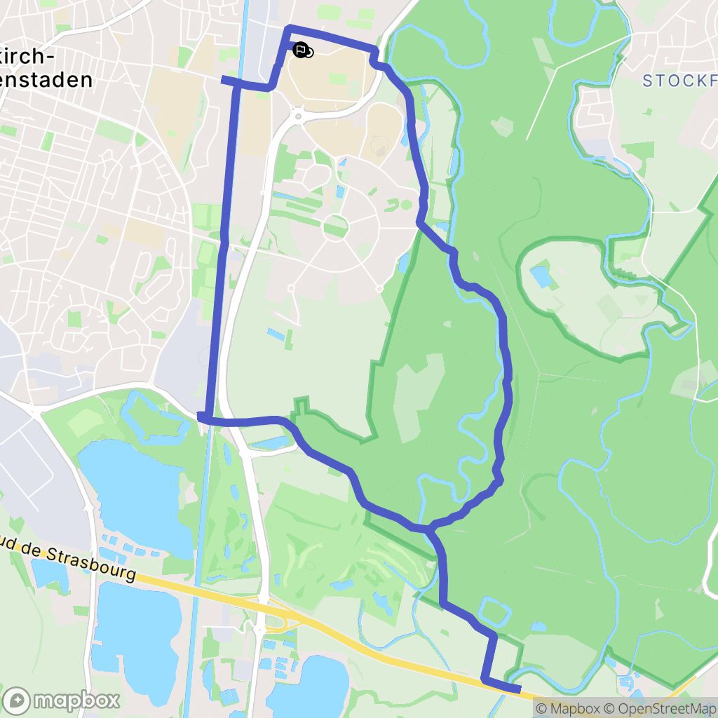 Illkirch-Graffenstaden : carte du parcours de randonnée - France