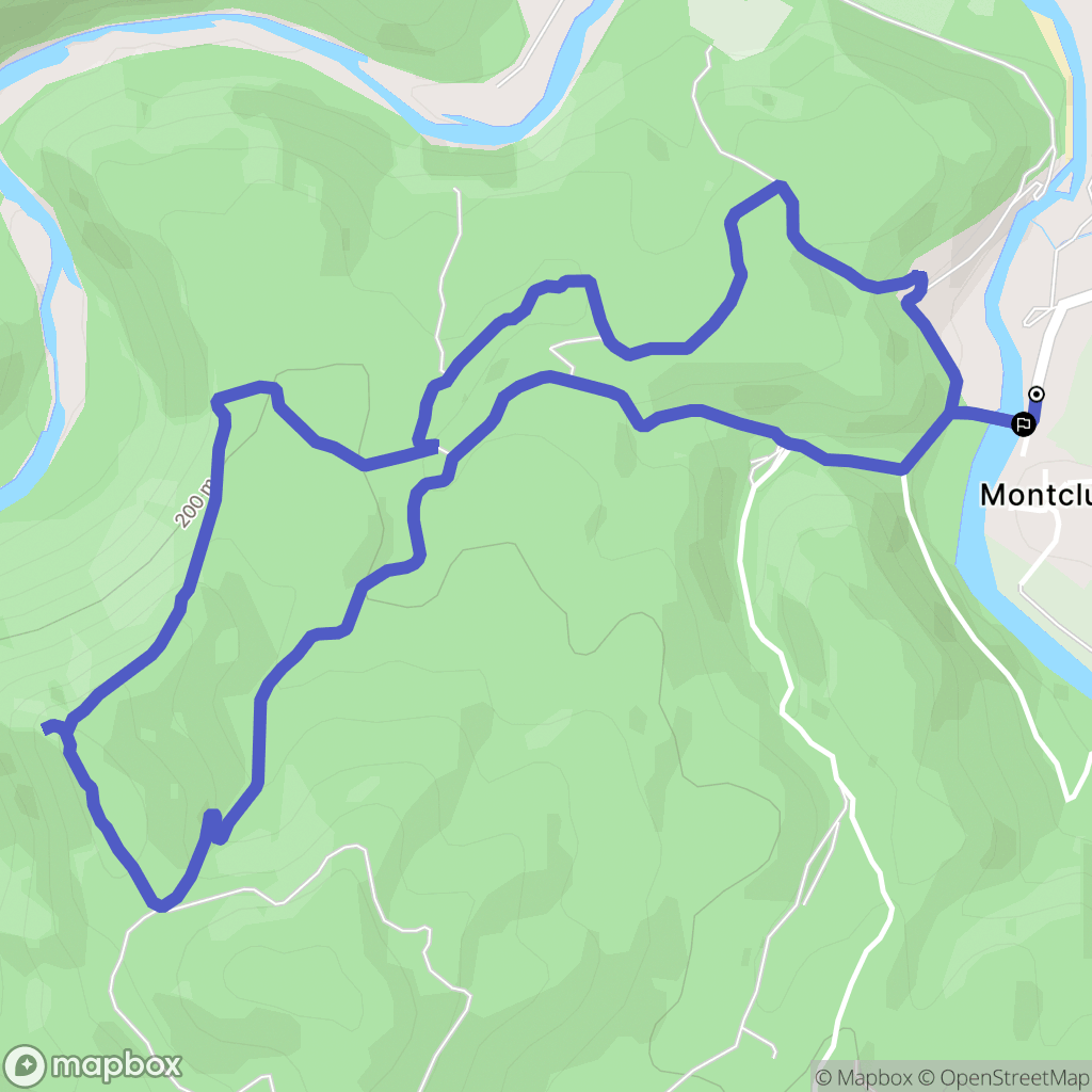 Montclus : carte du parcours de randonnée - France