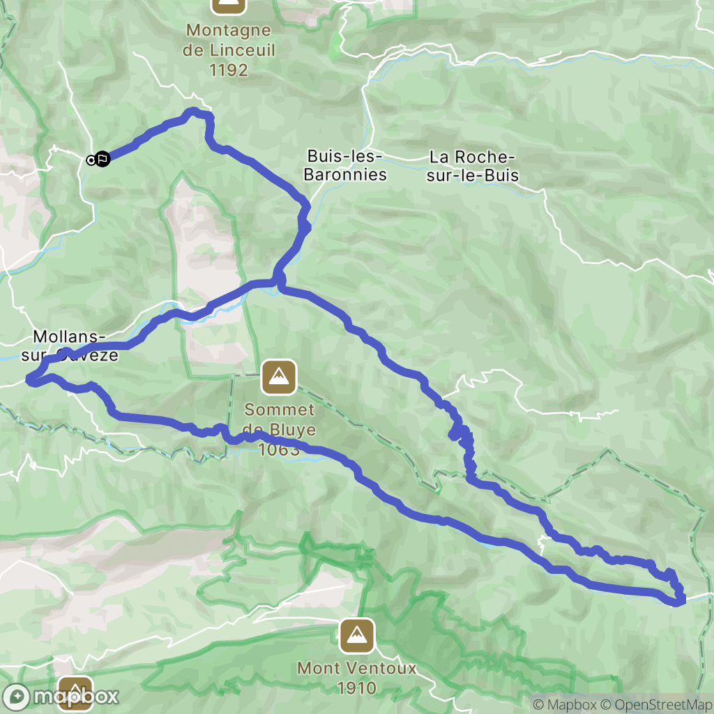 Propiac : carte du parcours de randonnée - France