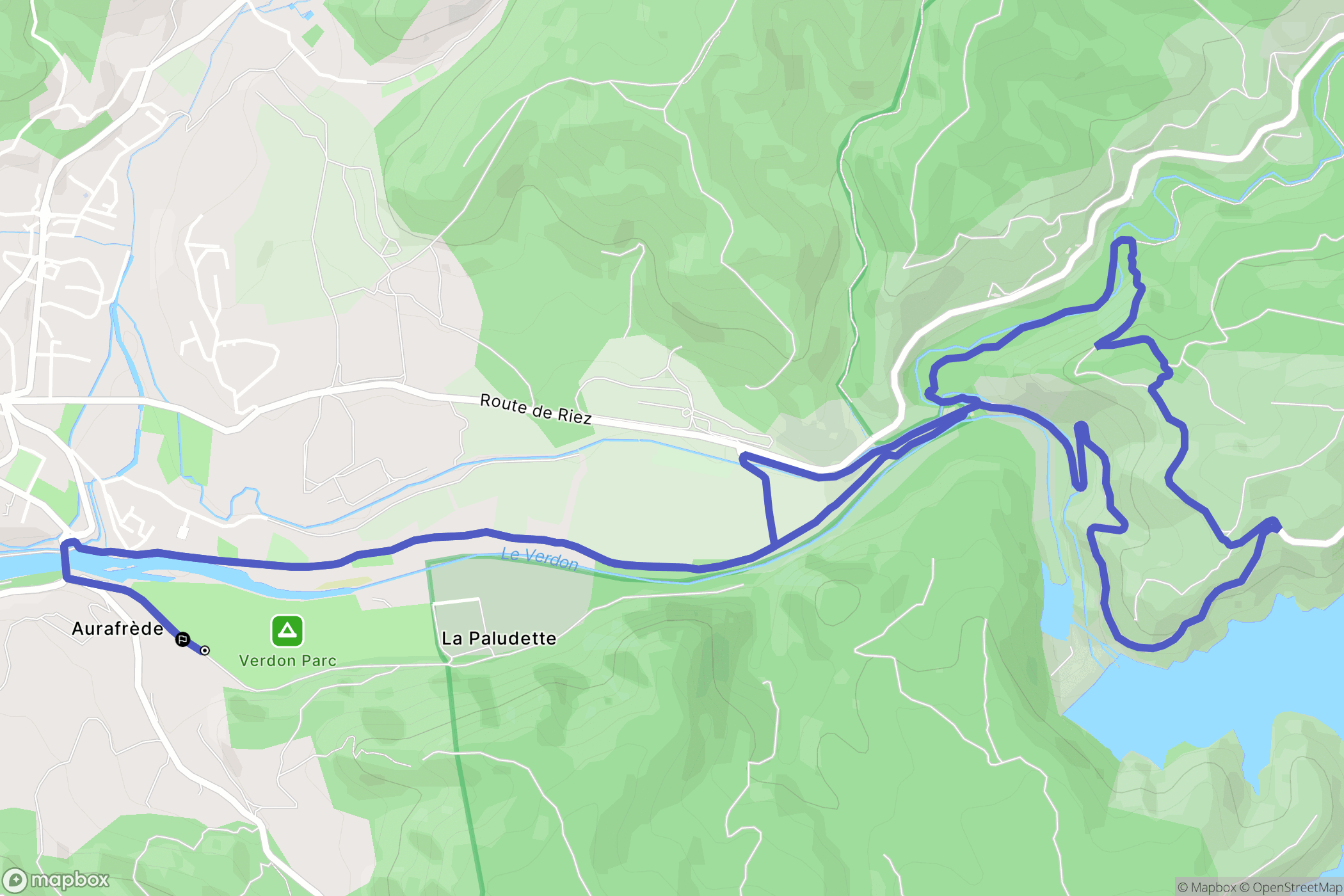 Gréoux-les-Bains : carte du parcours de randonnée - France