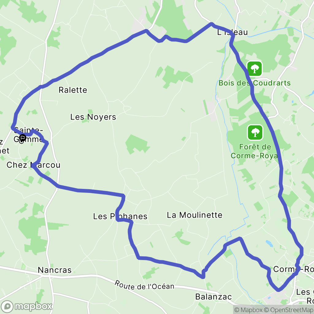 Sainte-Gemme : carte du parcours de randonnée - France