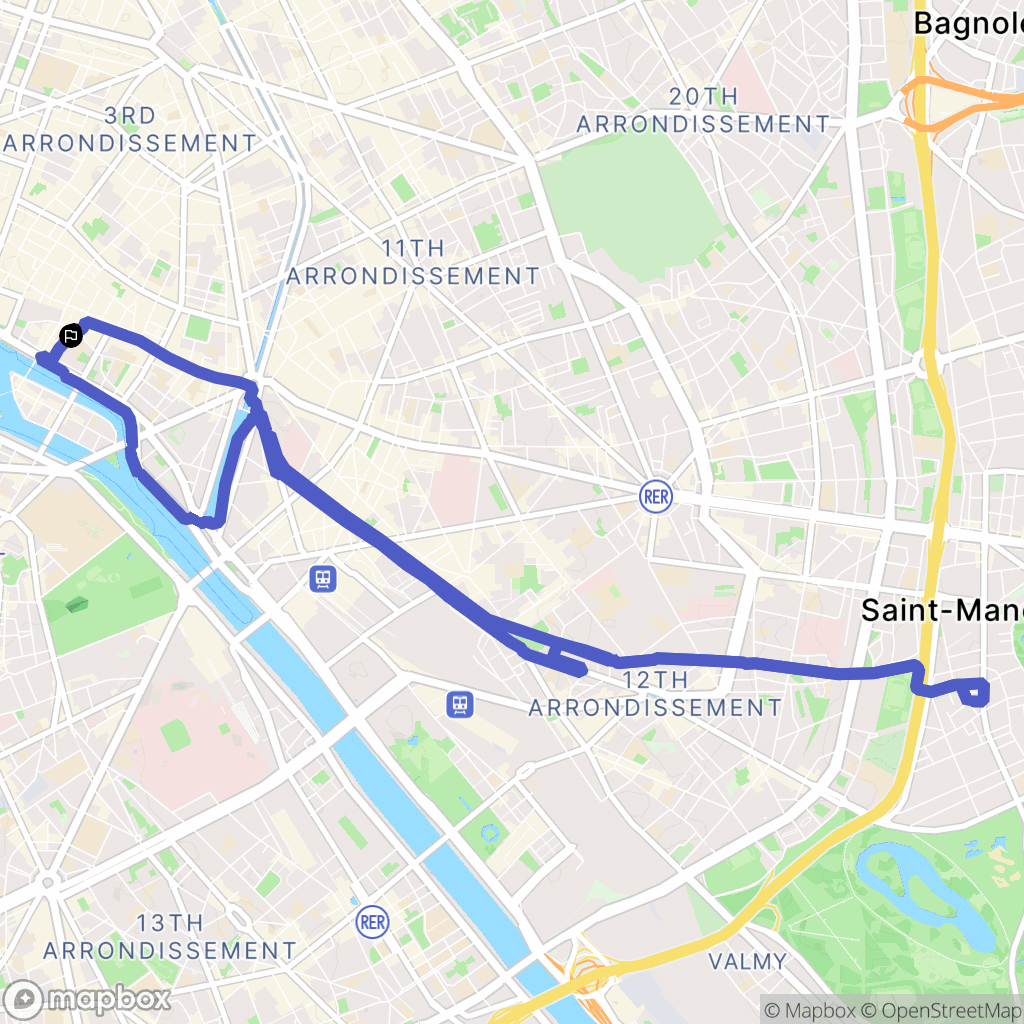 Paris : carte du parcours de randonnée - France