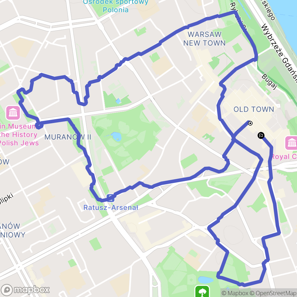Warszawa: mapa trasy - Poland