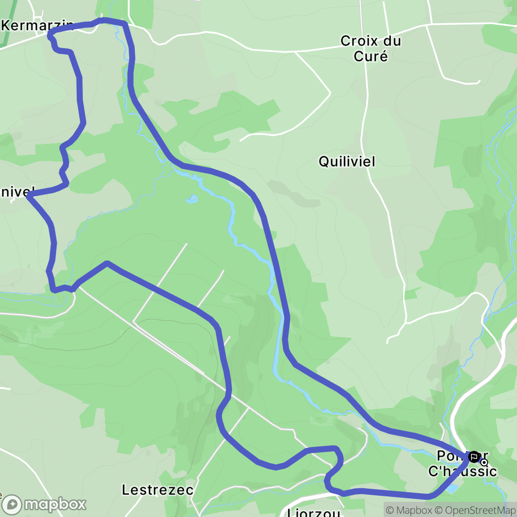 Scrignac : carte du parcours de randonnée - France