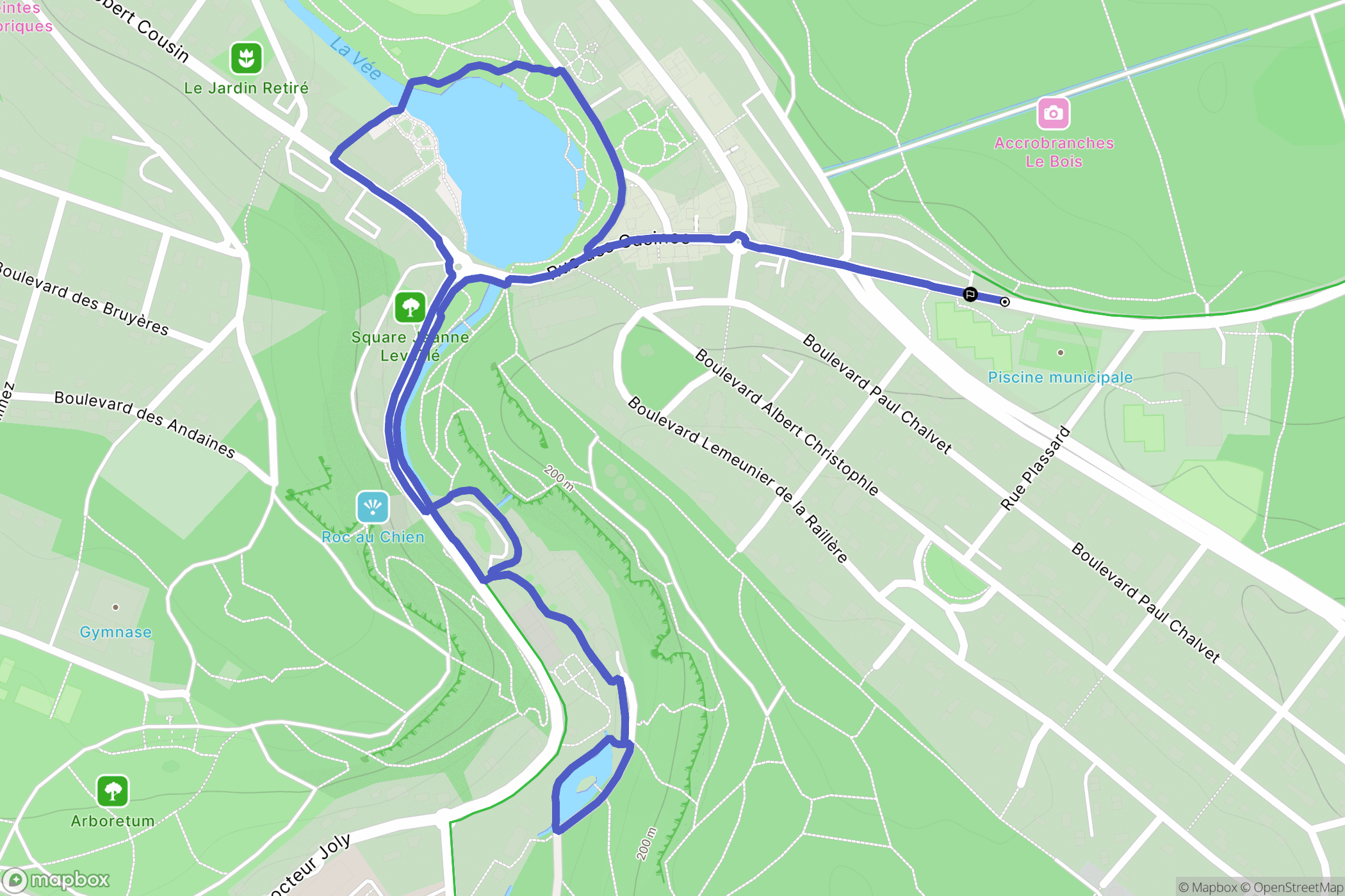 Bagnoles de l'Orne Normandie : carte du parcours de randonnée - France