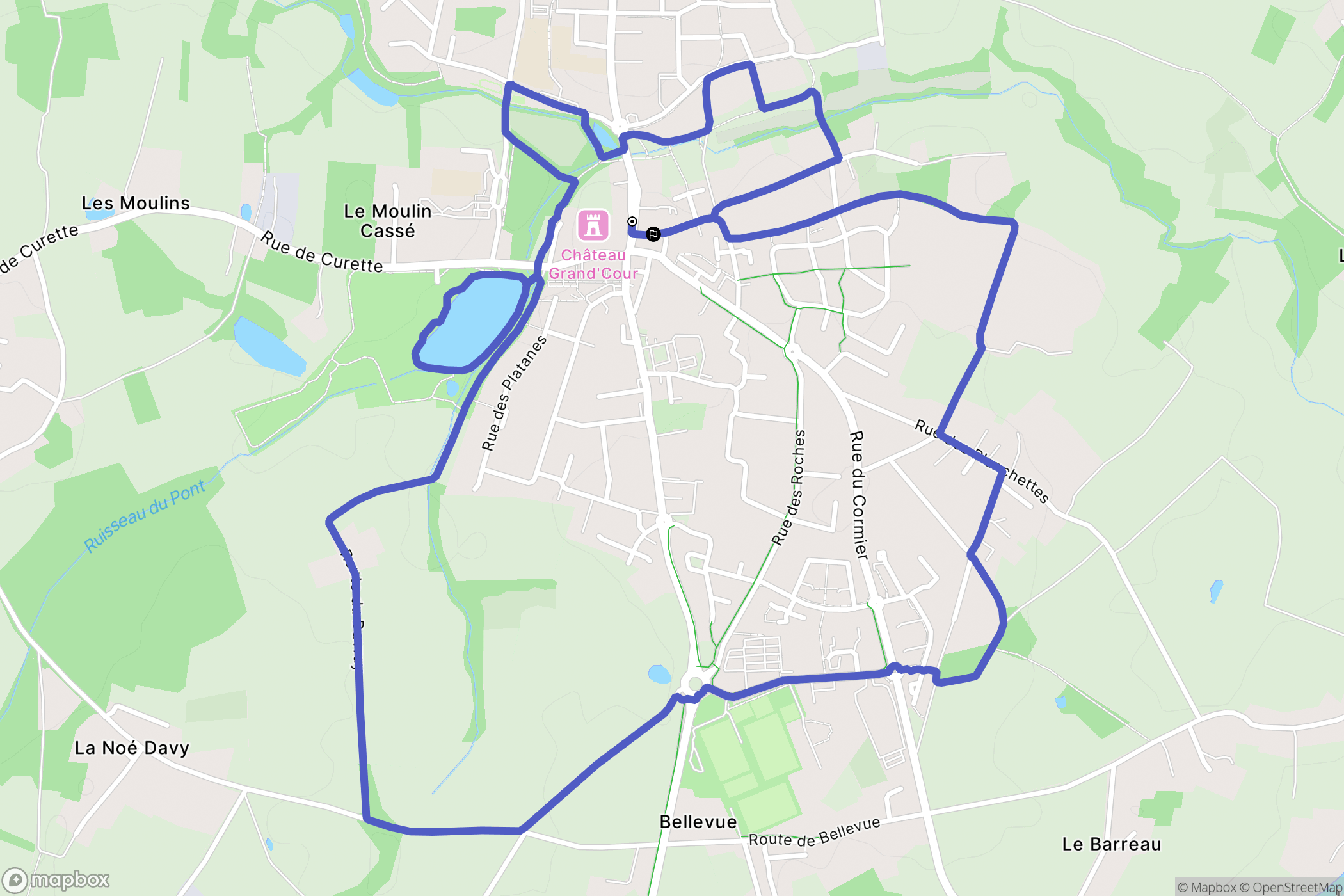 Grandchamp-des-Fontaines : carte du parcours de randonnée - France