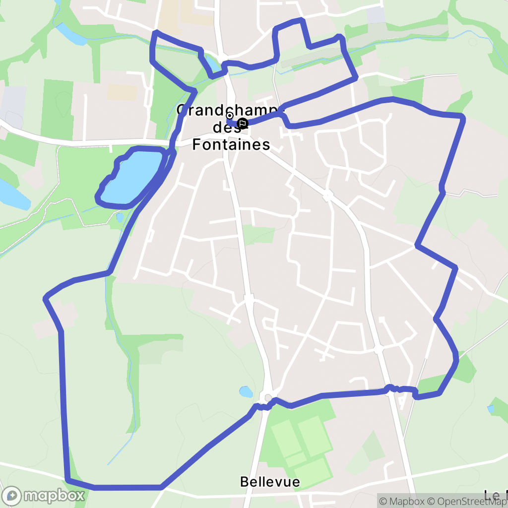 Grandchamp-des-Fontaines : carte du parcours de randonnée - France