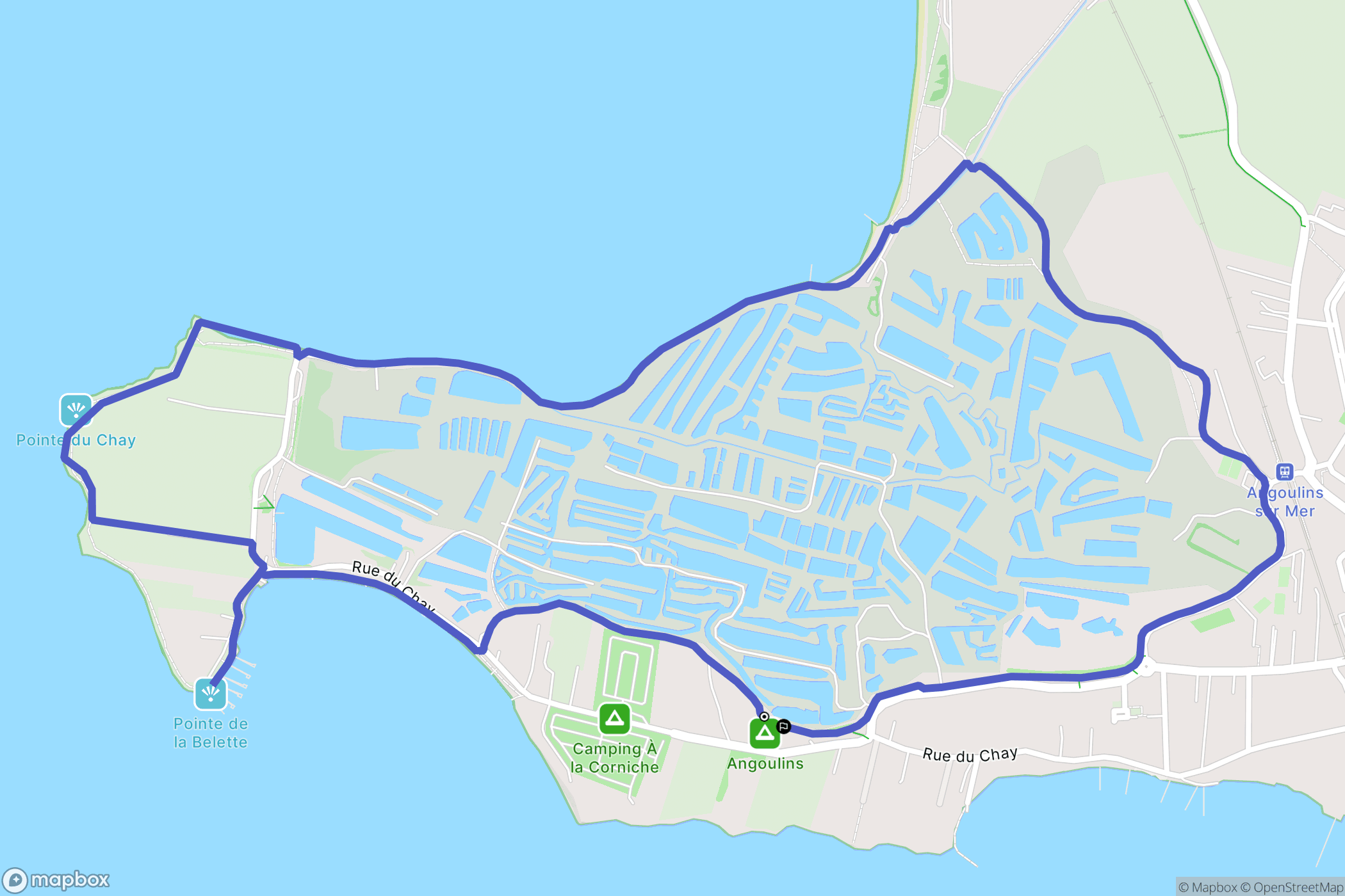 Angoulins : carte du parcours de randonnée - France
