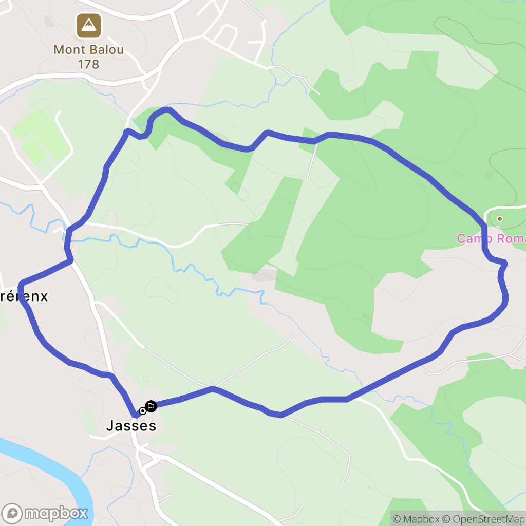 Jasses : carte du parcours de randonnée - France