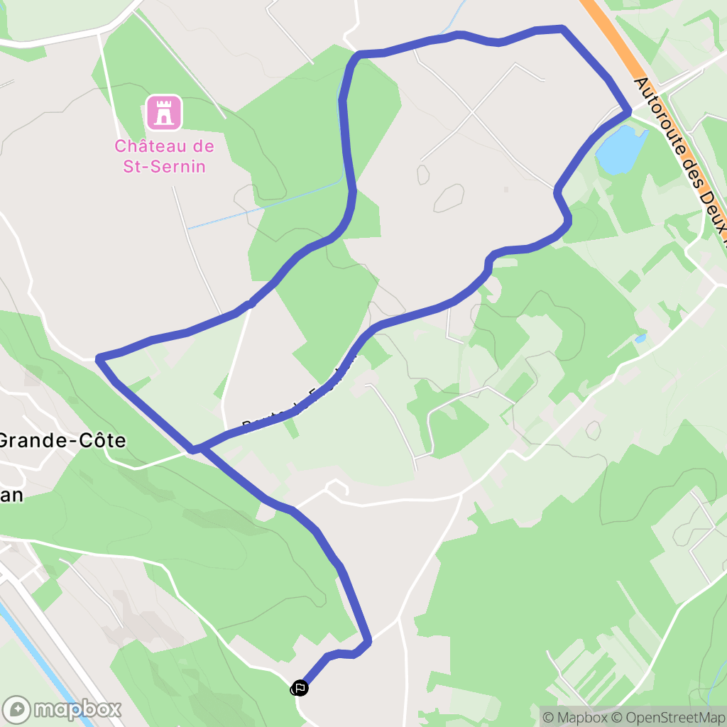 Pompignan : carte du parcours de randonnée - France