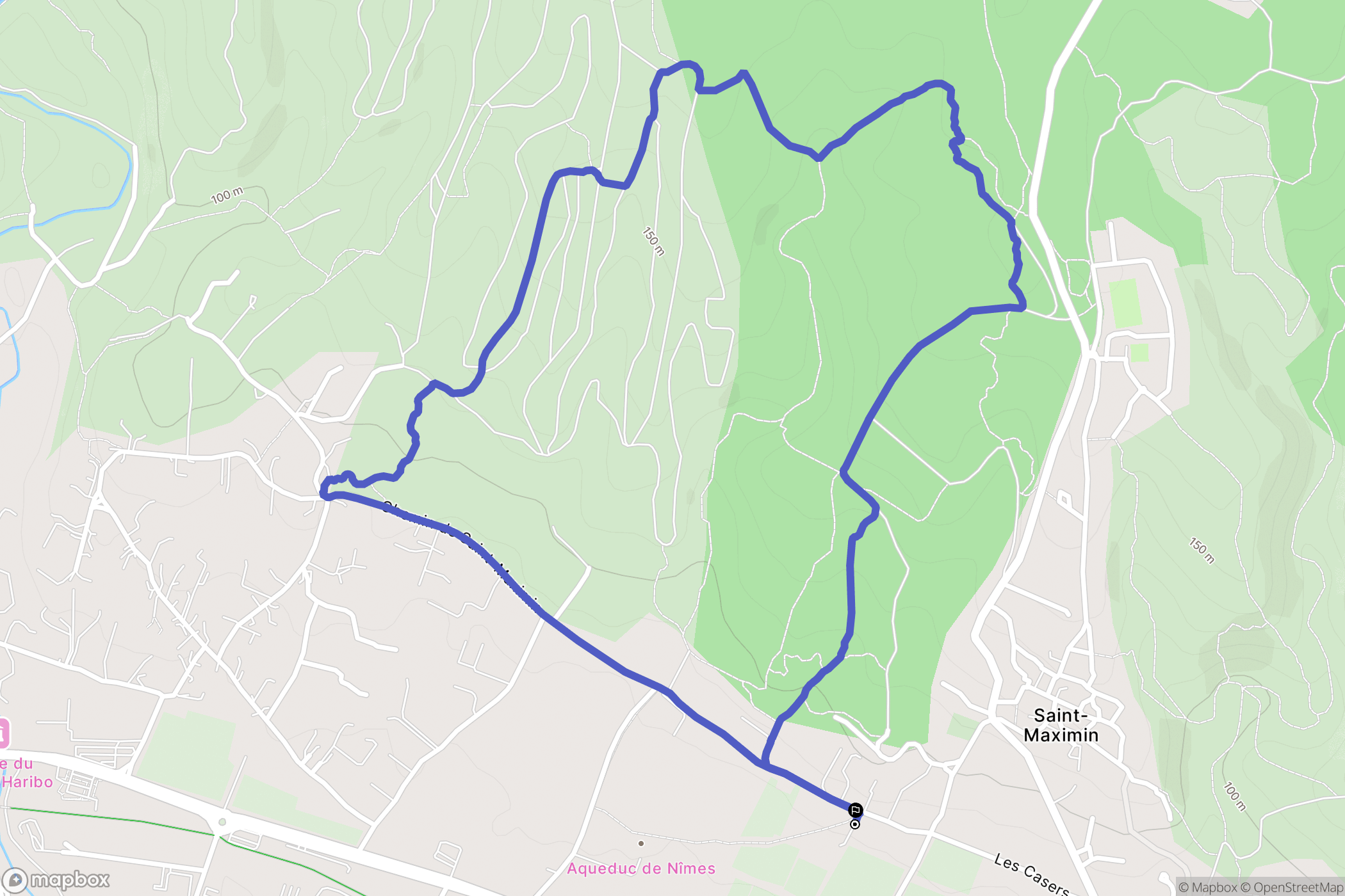 Saint-Maximin : carte du parcours de randonnée - France
