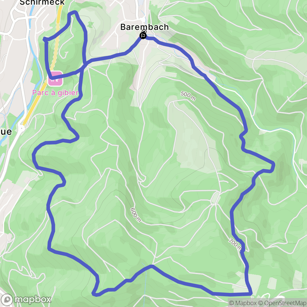 Barembach : carte du parcours de randonnée - France