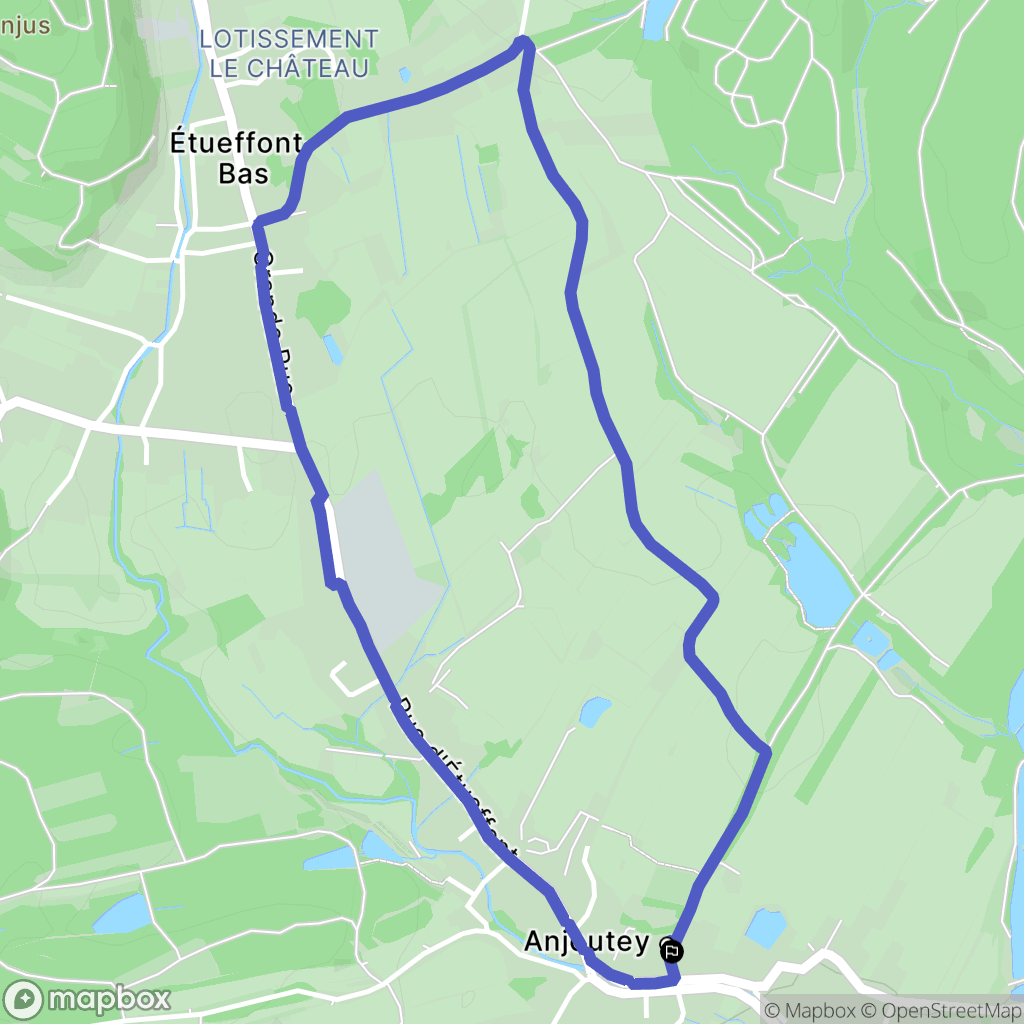 Anjoutey : carte du parcours de randonnée - France