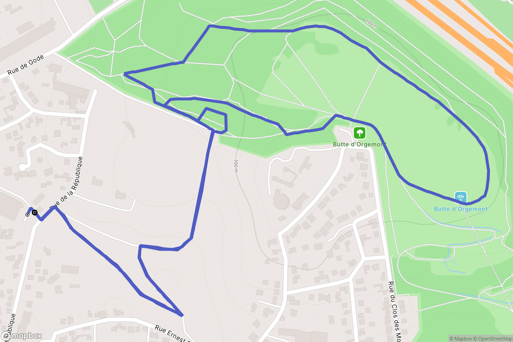 Argenteuil : carte du parcours de randonnée - France