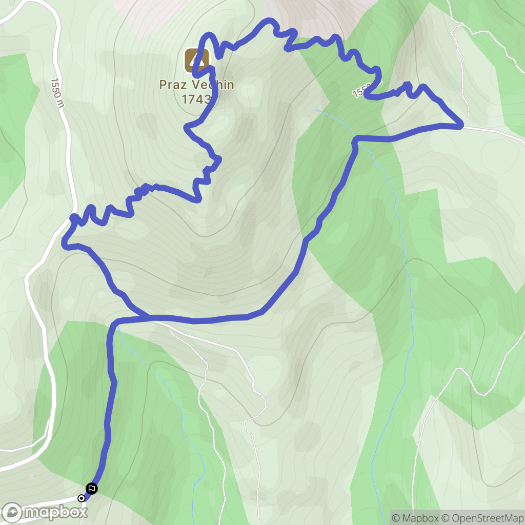 Ugine : carte du parcours de randonnée - France