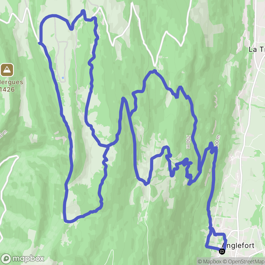 Anglefort : carte du parcours de randonnée - France