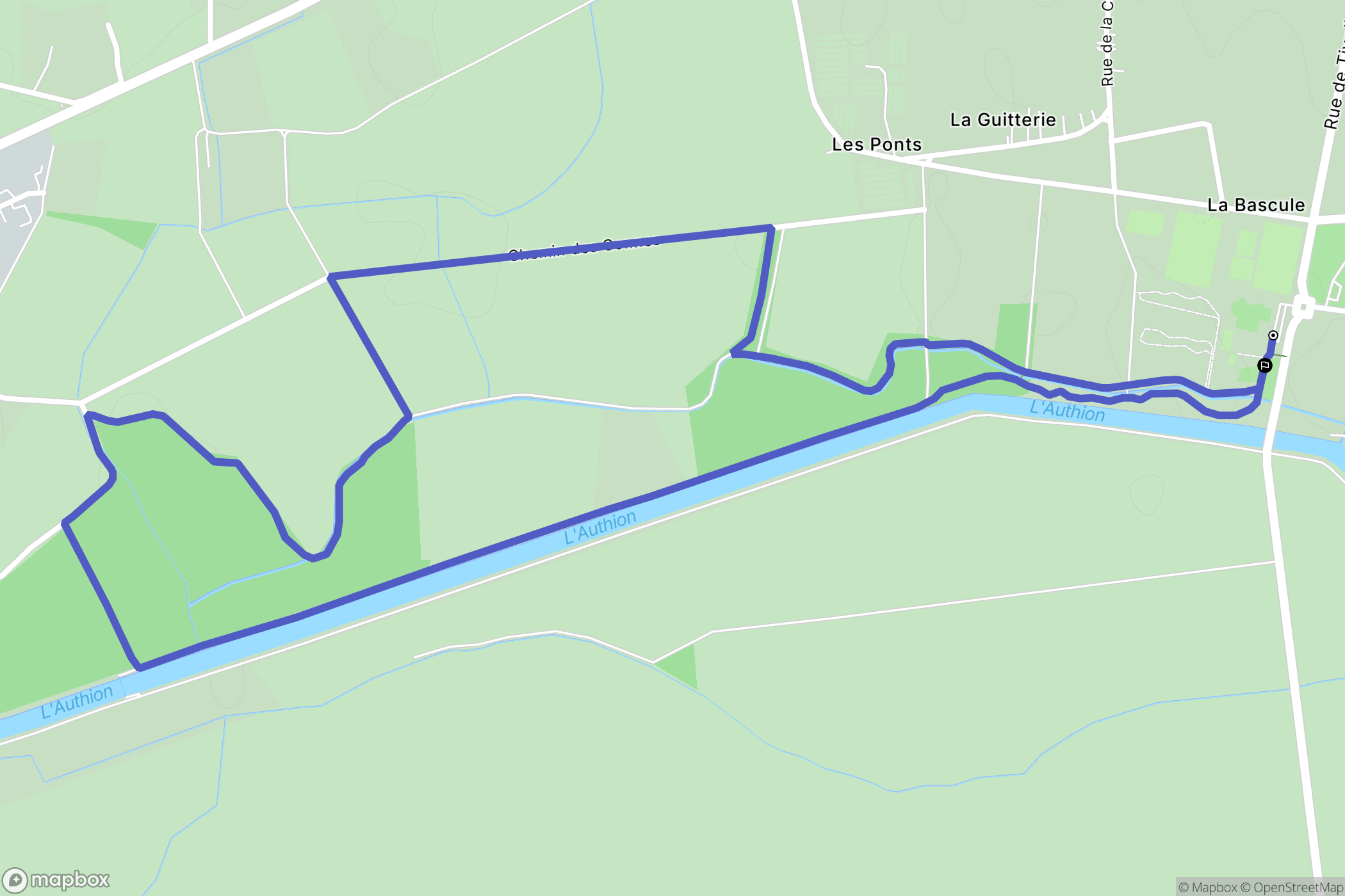 Loire-Authion : carte du parcours de randonnée - France