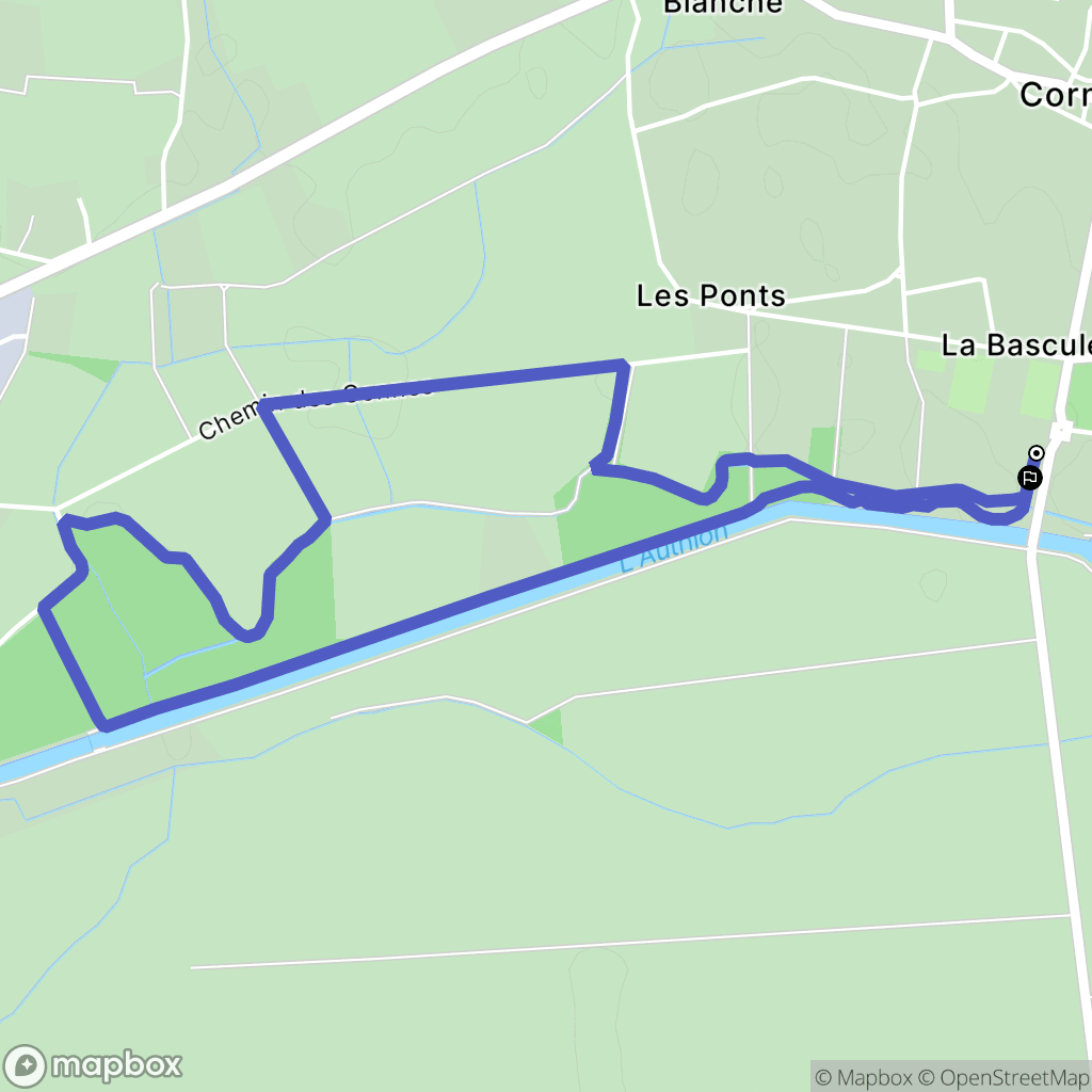 Loire-Authion : carte du parcours de randonnée - France