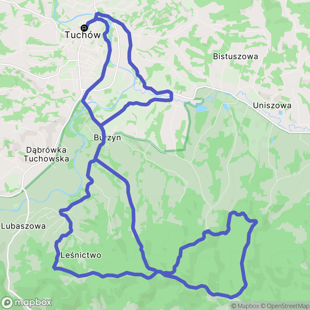Tuchów: mapa trasy - Poland