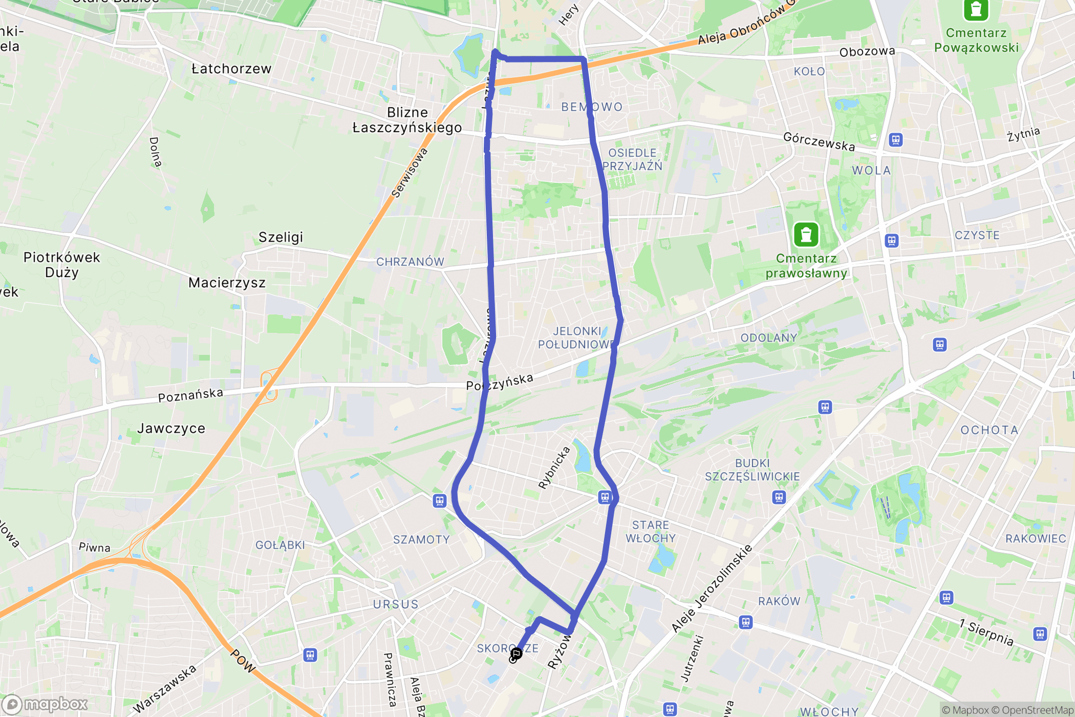 Warszawa: mapa trasy - Poland
