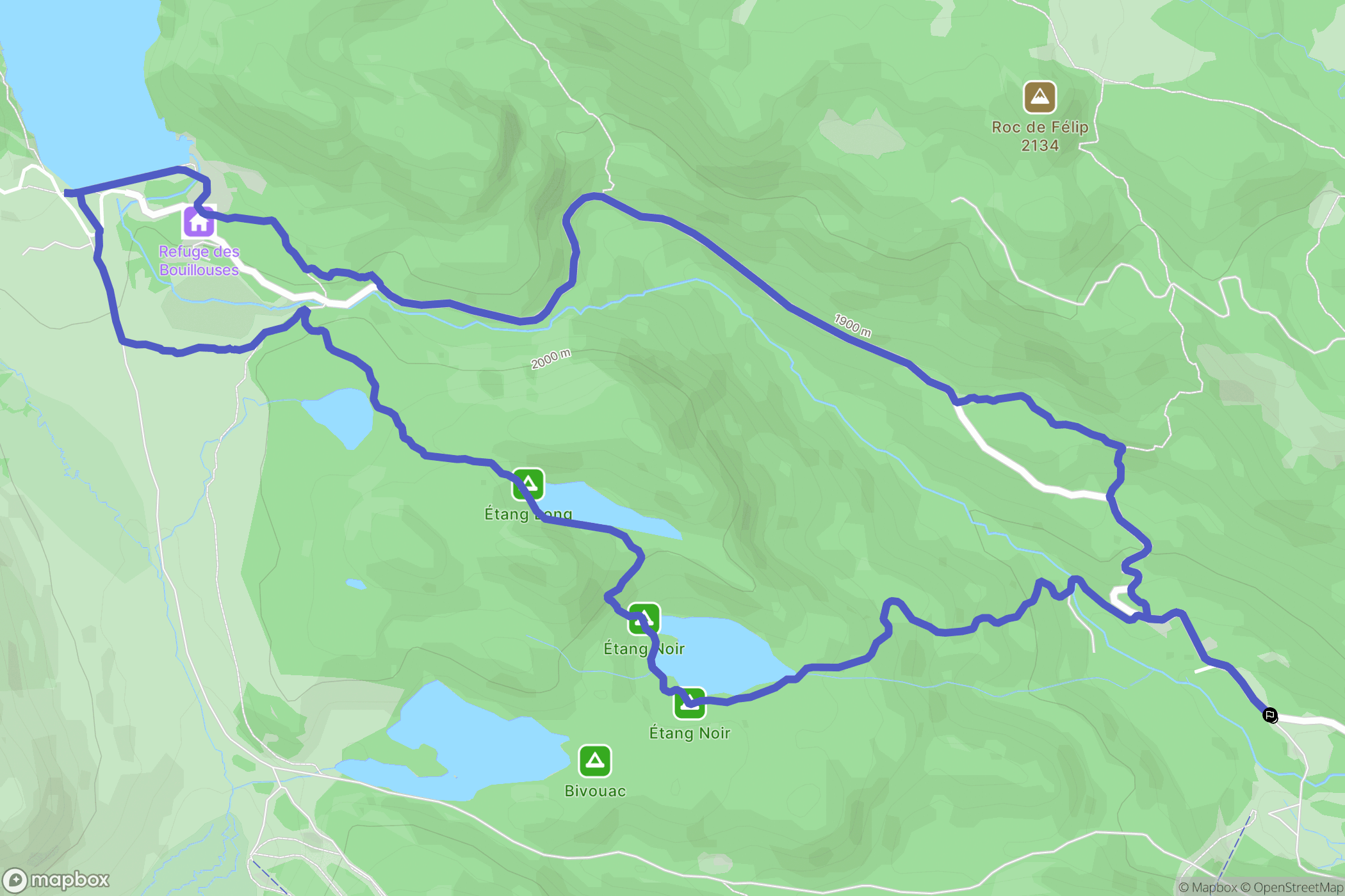 La Llagonne : carte du parcours de randonnée - France