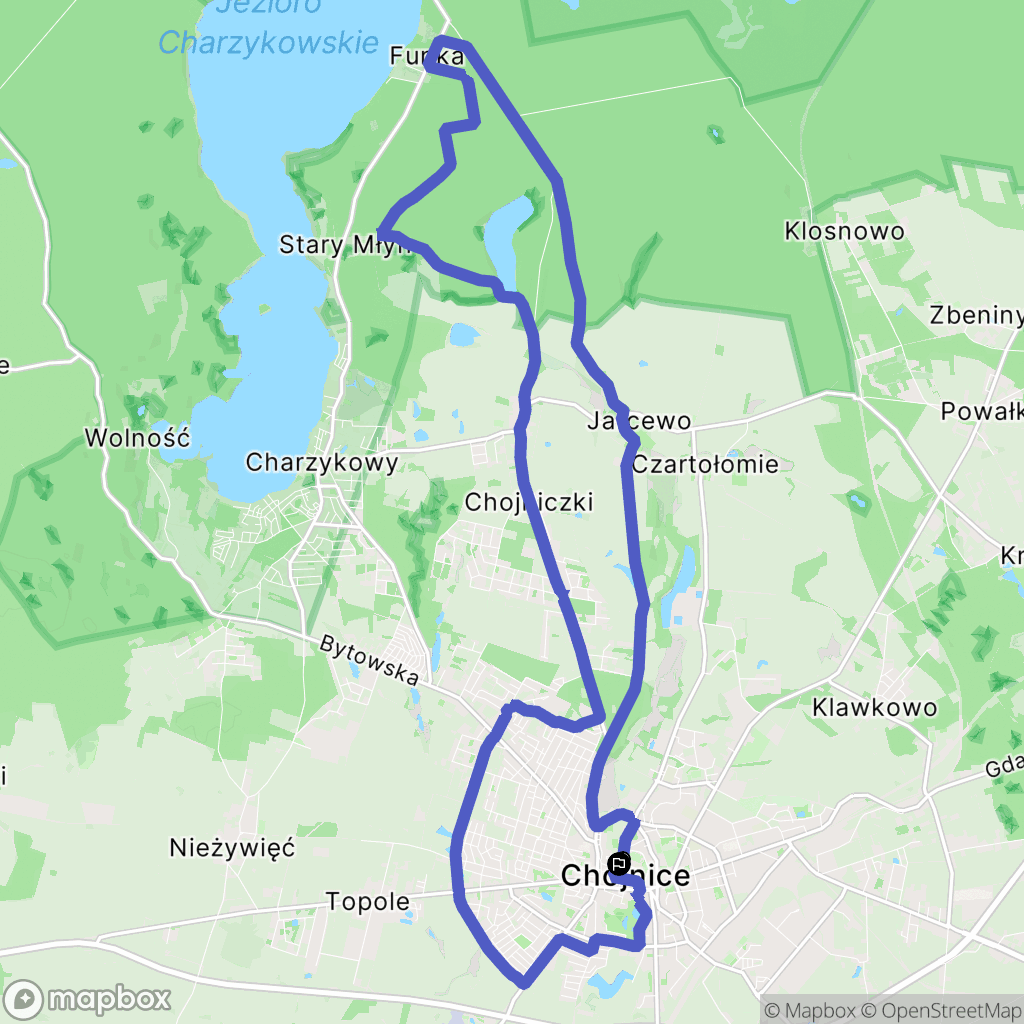 Chojnice: mapa trasy - Poland